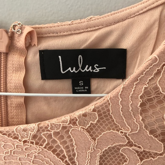 NEW LULUS Blush Pink Lace Dress - Picture 7 of 10